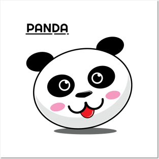 Minimalist cute panda design Posters and Art